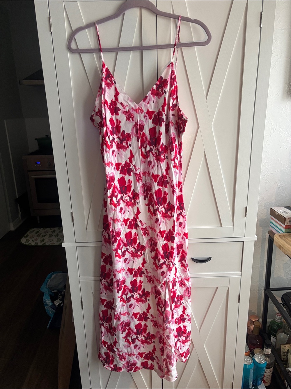 a new day Pink Floral Slip Midi Dress